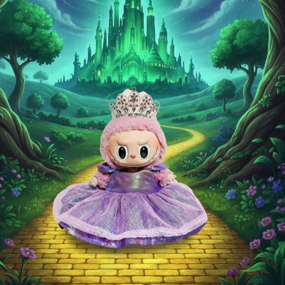 Labubu Glinda Wicked for Good Sparkle Dress with Rhinestone Crown Outfit Set - Picture 7 of 7